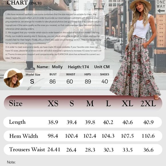 Womens Casual High Waist Tie Paisley Print Long Maxi Skirt with Pockets - Picture 4 of 4